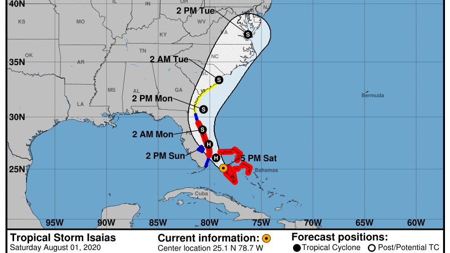 UPDATE: Slightly slower, weaker trends with Tropical Storm Isaias means a wetter Tuesday across Va.